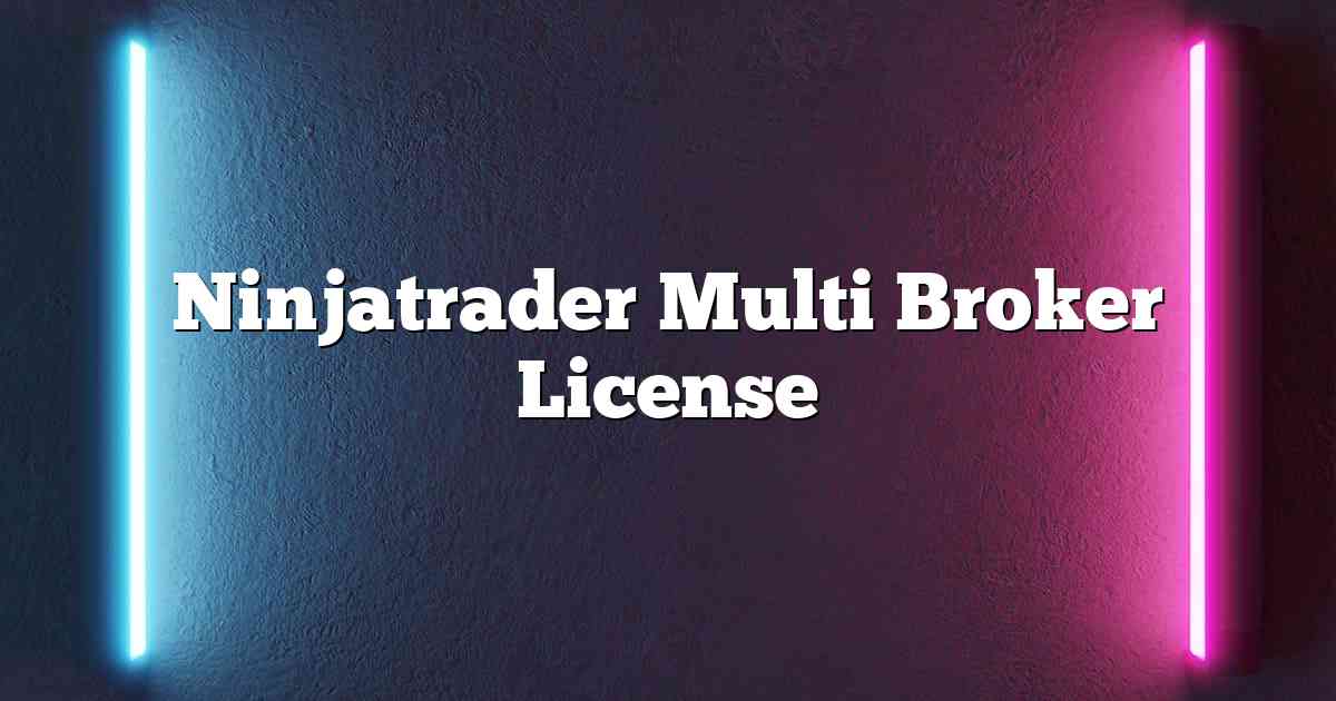 Ninjatrader Multi Broker License